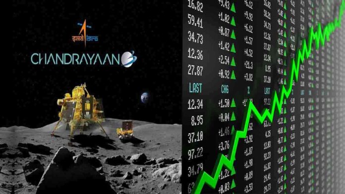 chandrayaan 3 share market effect